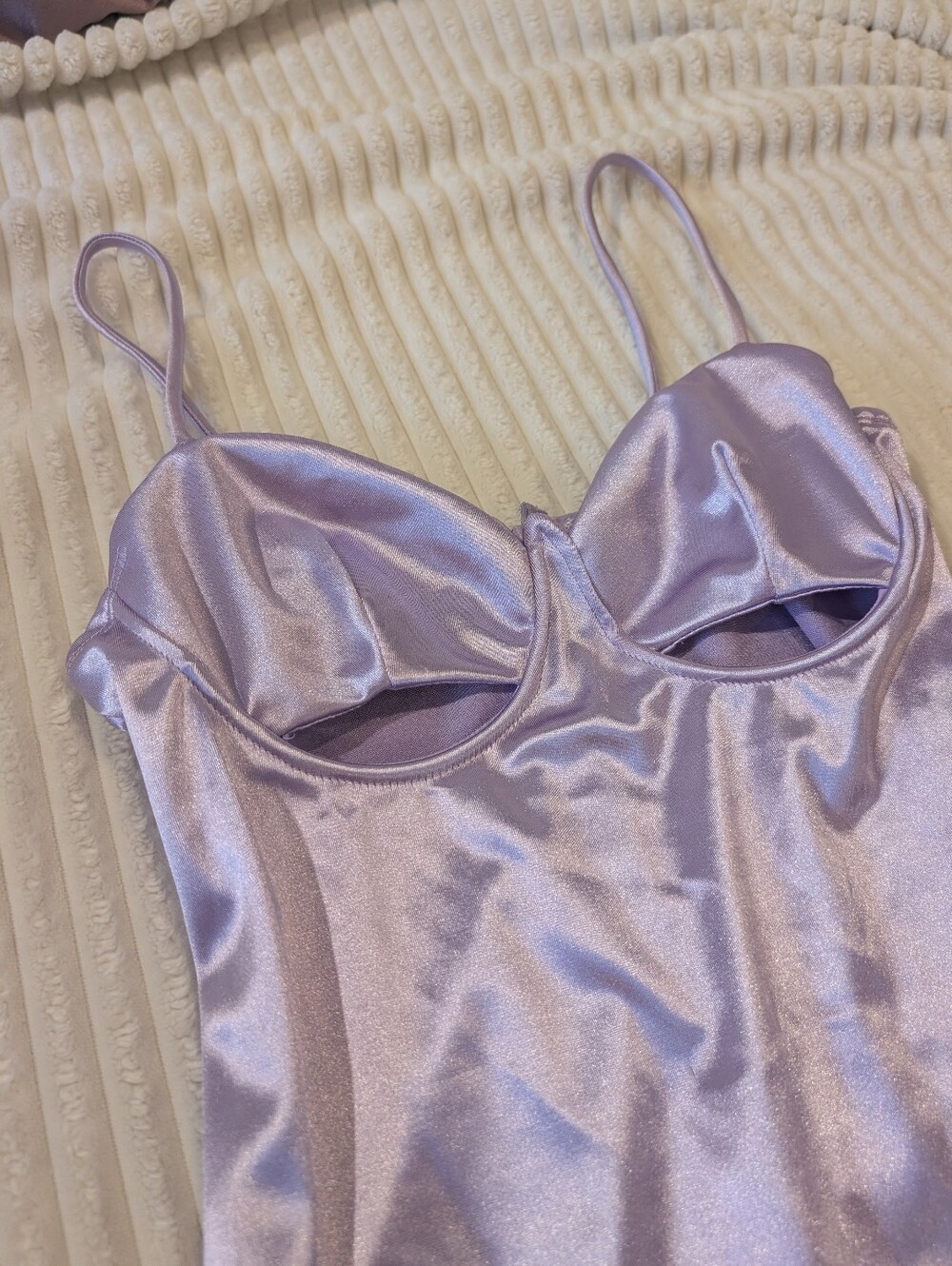 Satin Underwire Slip Dress in Lavender